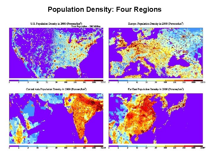 Population Density: Four Regions Population Density: Four Regions