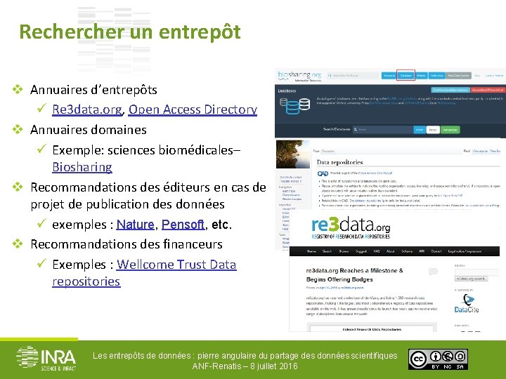 Recher un entrepôt v Annuaires d’entrepôts ü Re 3 data. org, Open Access Directory