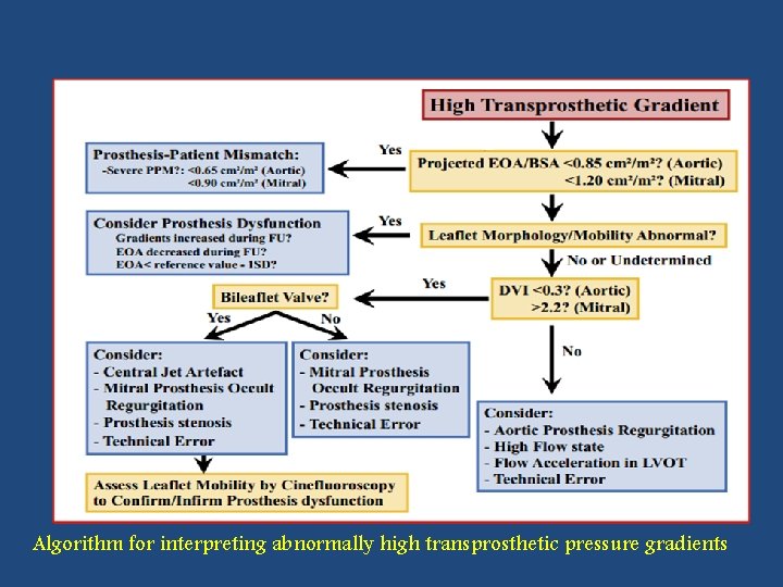 Algorithm for interpreting abnormally high transprosthetic pressure gradients 