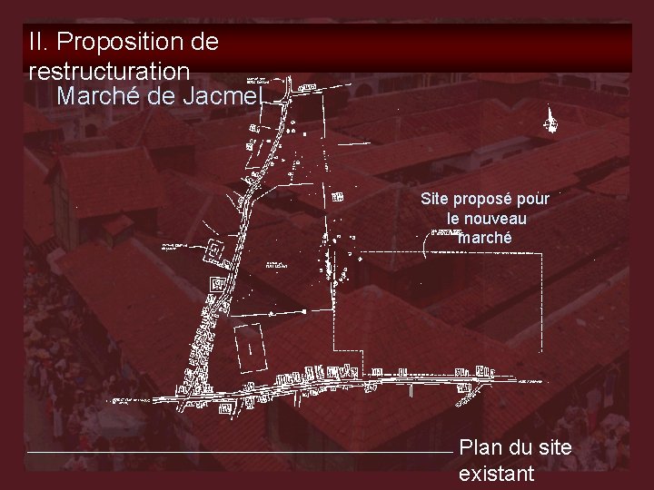 II. Proposition de restructuration Marché de Jacmel Site proposé pour le nouveau marché Plan