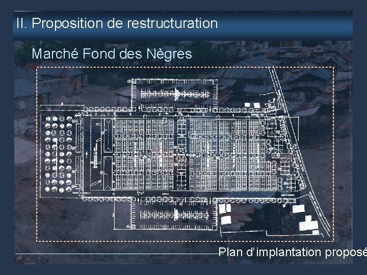 II. Proposition de restructuration Marché Fond des Nègres Plan d’implantation proposé 