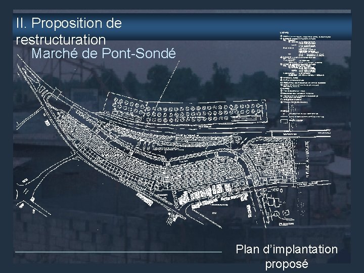 II. Proposition de restructuration Marché de Pont-Sondé Plan d’implantation proposé 