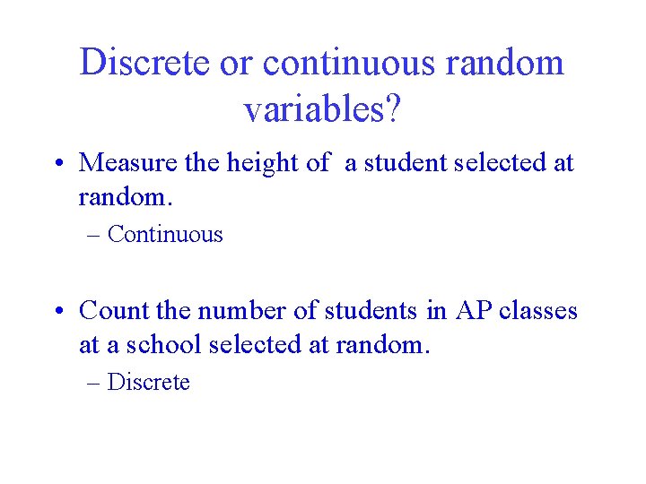 Chapter 5 Intro to random variables and probability