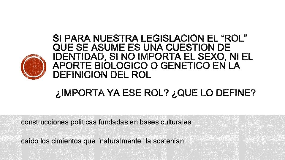 construcciones políticas fundadas en bases culturales. caído los cimientos que “naturalmente” la sostenían. 