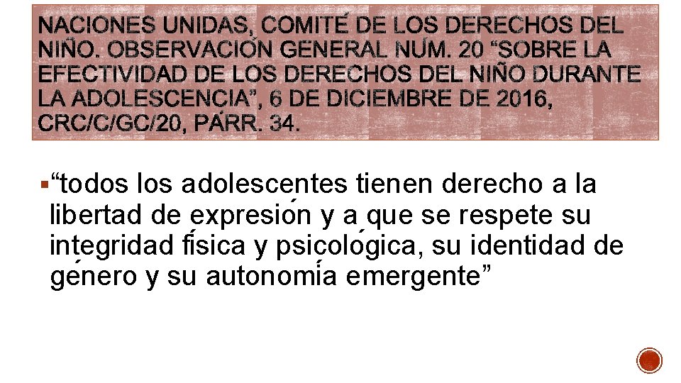 §“todos los adolescentes tienen derecho a la libertad de expresio n y a que