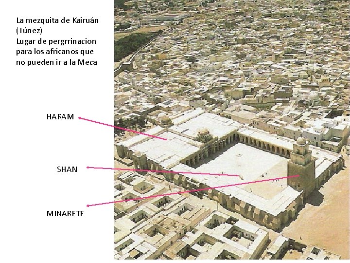 La mezquita de Kairuán (Túnez) Lugar de pergrrinacion para los africanos que no pueden