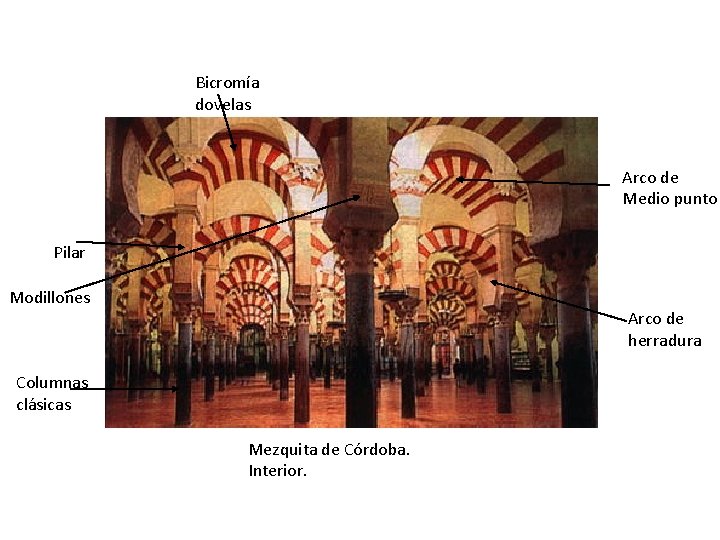 Bicromía dovelas Arco de Medio punto Pilar Modillones Arco de herradura Columnas clásicas Mezquita