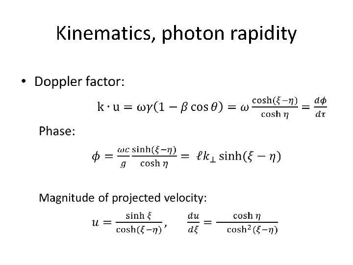 Kinematics, photon rapidity • 