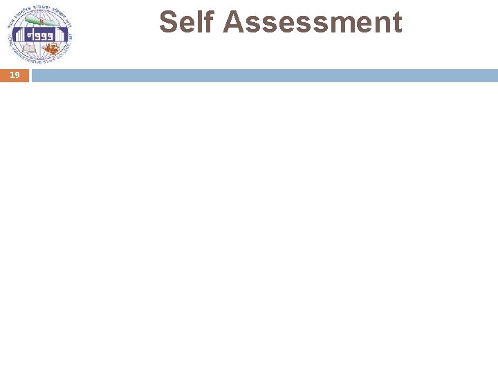 Self Assessment 19 