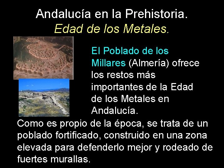 Andalucía en la Prehistoria. Edad de los Metales. El Poblado de los Millares (Almería)