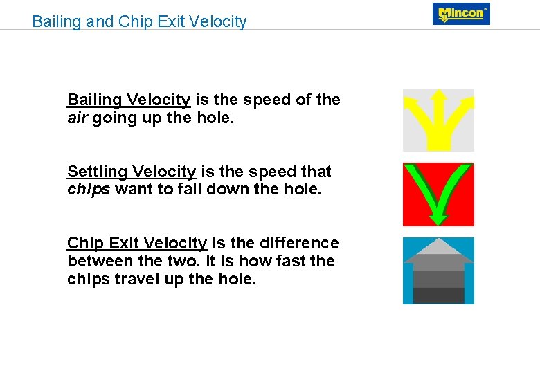 Bailing and Chip Exit Velocity Bailing Velocity is the speed of the air going