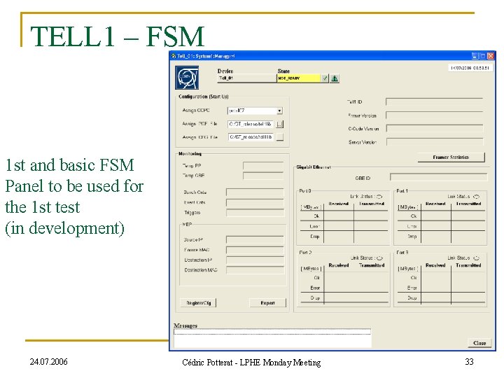 TELL 1 – FSM 1 st and basic FSM Panel to be used for