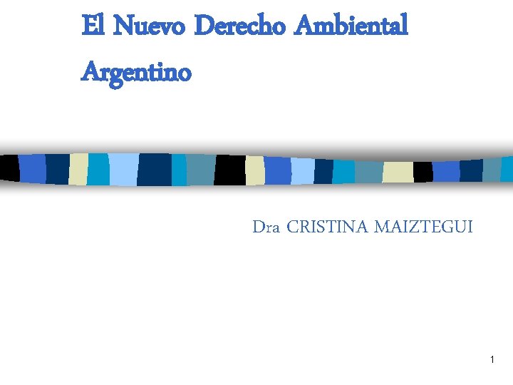 El Nuevo Derecho Ambiental Argentino Dra CRISTINA MAIZTEGUI 1 