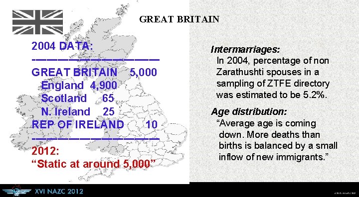 GREAT BRITAIN 2004 DATA: -----------------GREAT BRITAIN 5, 000 England 4, 900 Scotland 65 N.