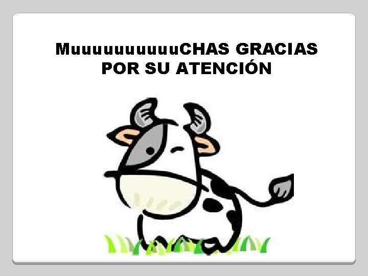 Muuuuu. CHAS GRACIAS POR SU ATENCIÓN 