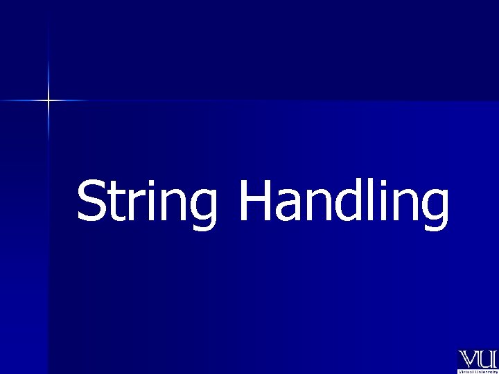 String Handling 