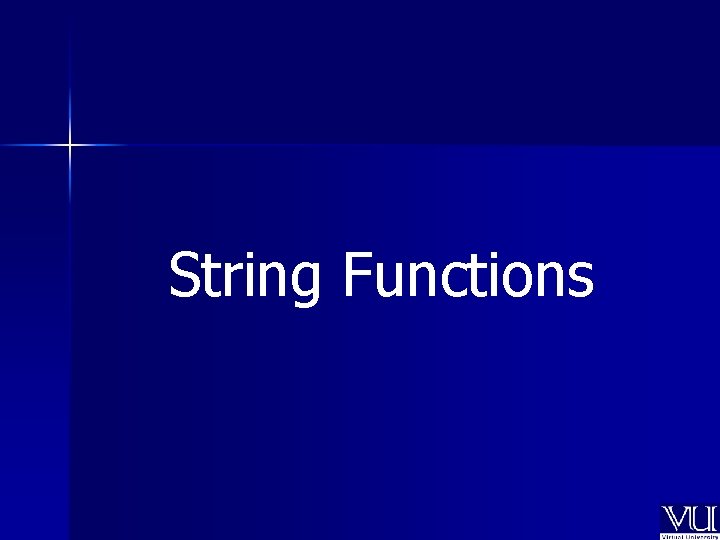 String Functions 