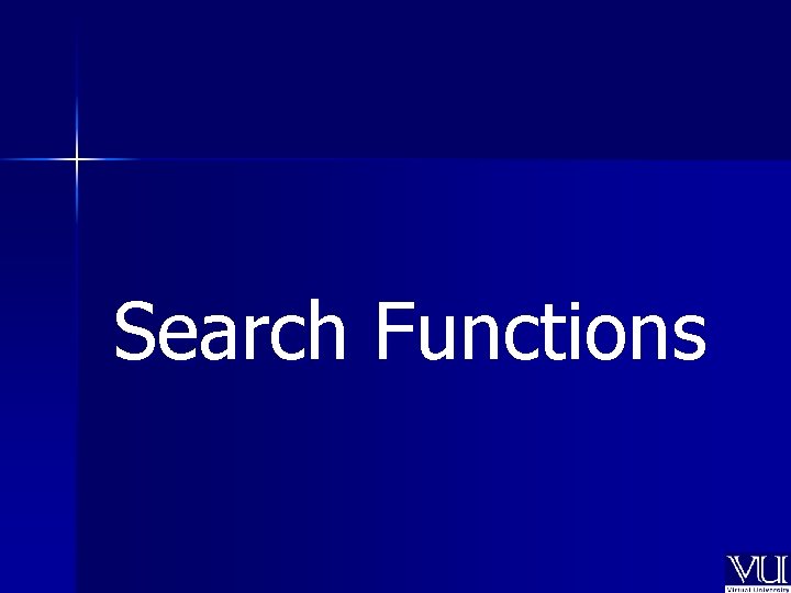 Search Functions 