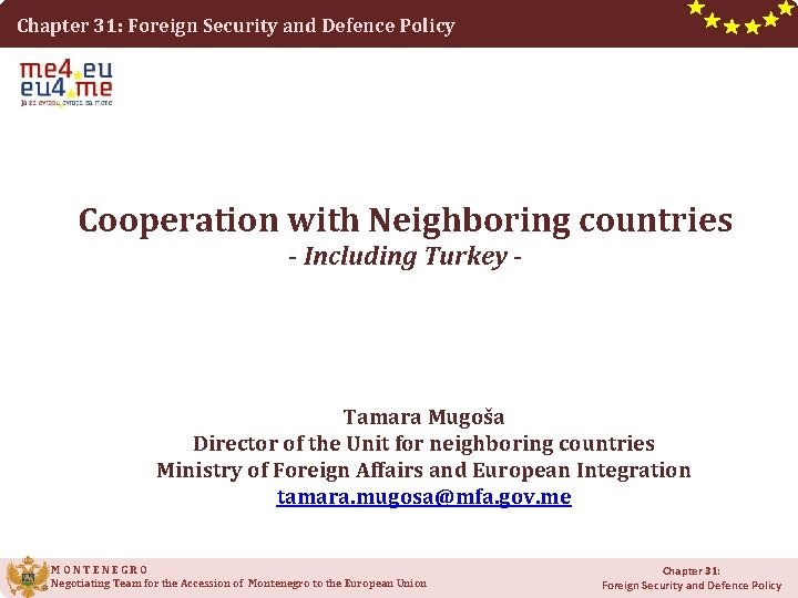 Chapter 31: Foreign Security and Defence Policy Cooperation with Neighboring countries - Including Turkey