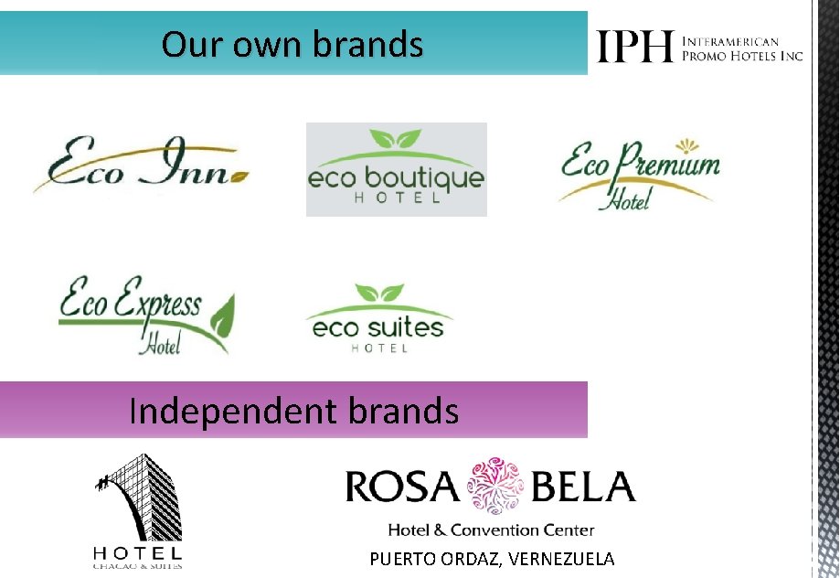 Our own brands Independent brands PUERTO ORDAZ, VERNEZUELA 
