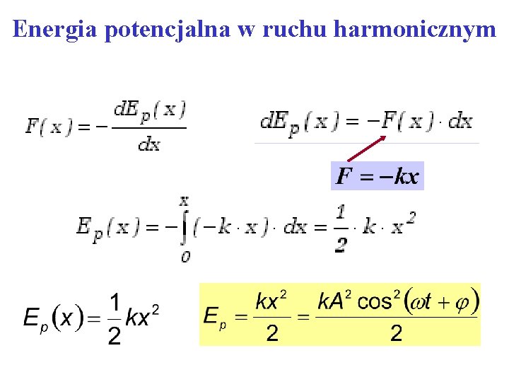 Energia potencjalna w ruchu harmonicznym 