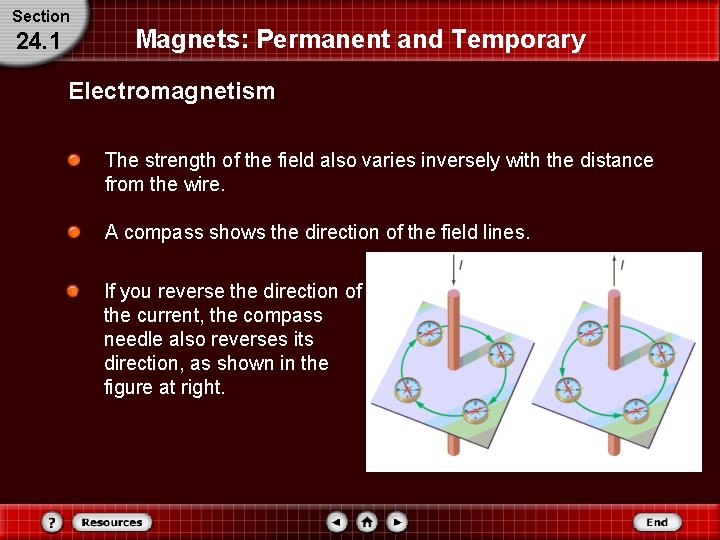 Section 24. 1 Magnets: Permanent and Temporary Electromagnetism The strength of the field also