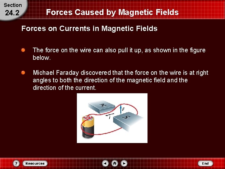 Section 24. 2 Forces Caused by Magnetic Fields Forces on Currents in Magnetic Fields