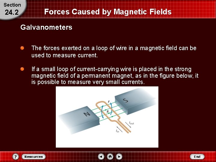 Section 24. 2 Forces Caused by Magnetic Fields Galvanometers The forces exerted on a