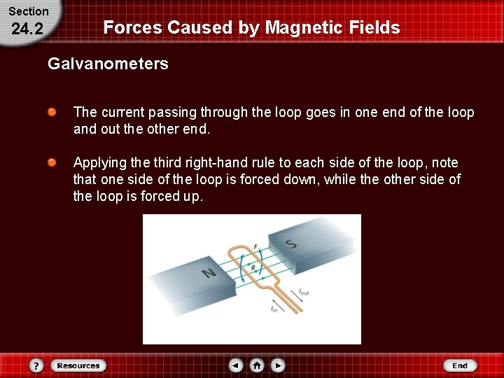 Section 24. 2 Forces Caused by Magnetic Fields Galvanometers The current passing through the