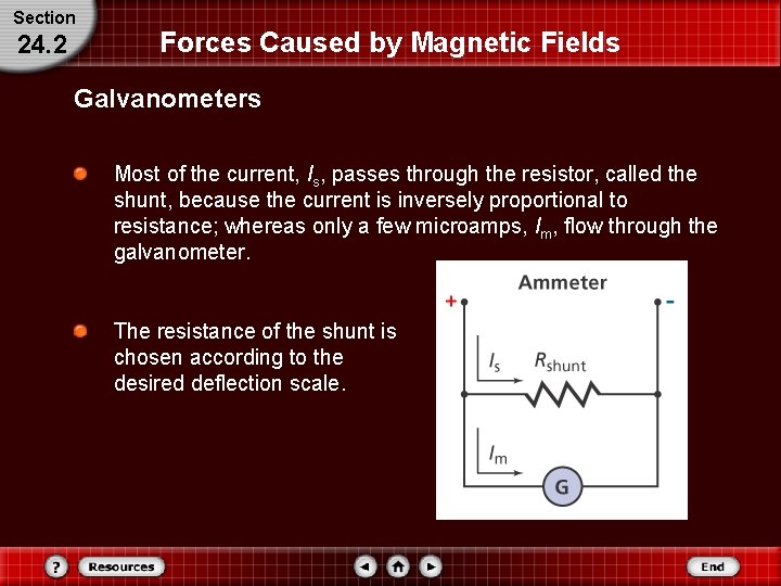 Section 24. 2 Forces Caused by Magnetic Fields Galvanometers Most of the current, Is,