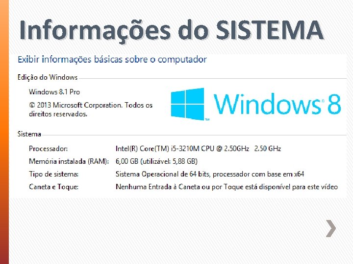 Informações do SISTEMA 