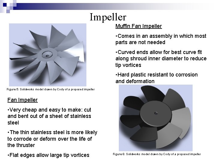 Impeller Muffin Fan Impeller • Comes in an assembly in which most parts are