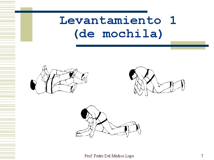 Levantamiento 1 (de mochila) Prof. Pedro Del Medico Lupo 7 