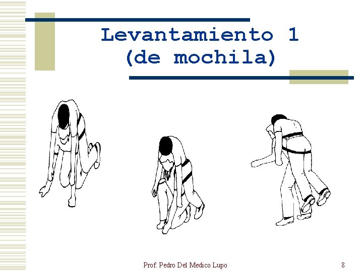 Levantamiento 1 (de mochila) Prof. Pedro Del Medico Lupo 8 