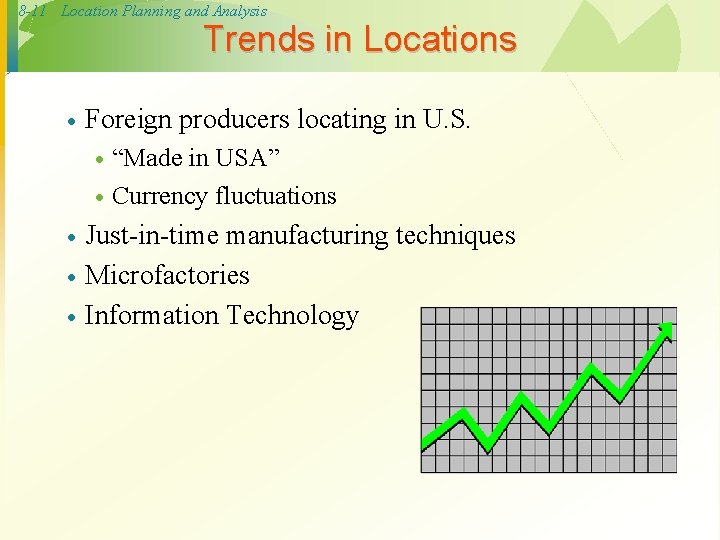 8 -11 Location Planning and Analysis Trends in Locations · Foreign producers locating in