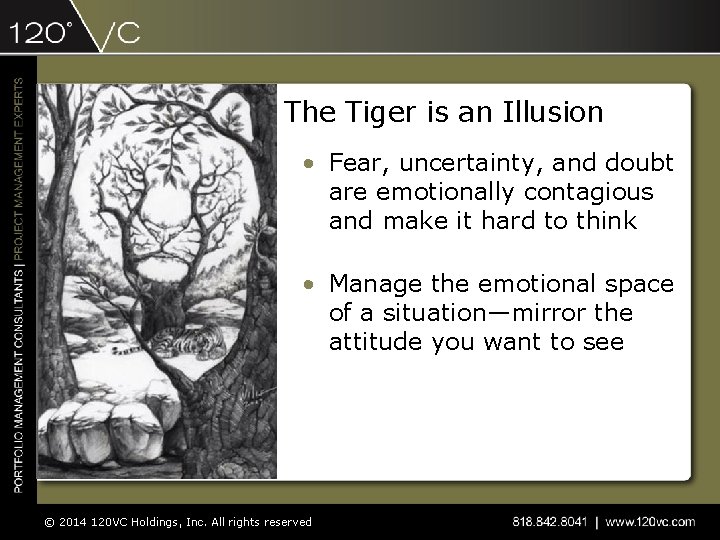 The Tiger is an Illusion • Fear, uncertainty, and doubt are emotionally contagious and