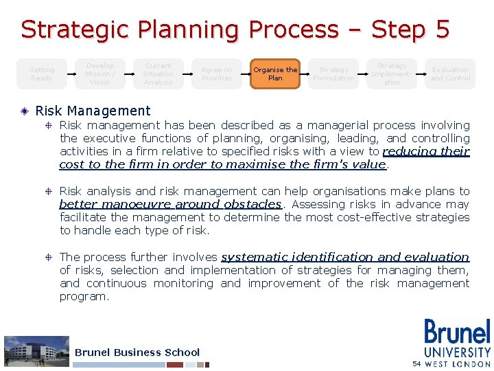 Strategic Planning Process – Step 5 Getting Ready Develop Mission / Vision Current Situation