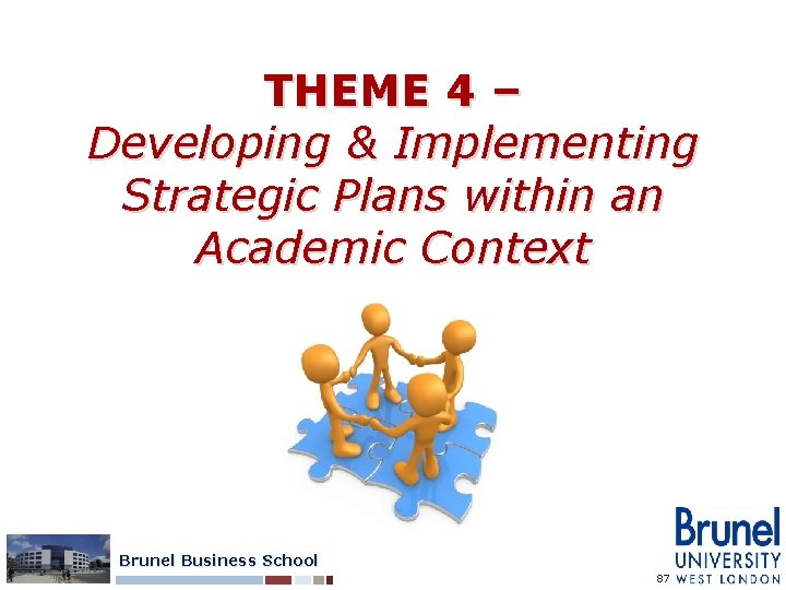 THEME 4 – Developing & Implementing Strategic Plans within an Academic Context Brunel Business