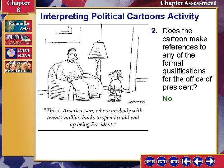 Interpreting Political Cartoons Activity 2. Does the cartoon make references to any of the Interpreting Political Cartoons Activity 2. Does the cartoon make references to any of the