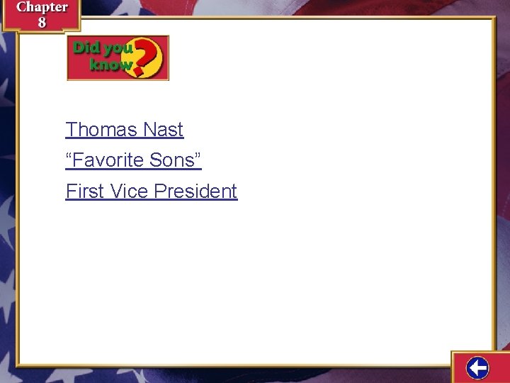Thomas Nast “Favorite Sons” First Vice President Thomas Nast “Favorite Sons” First Vice President