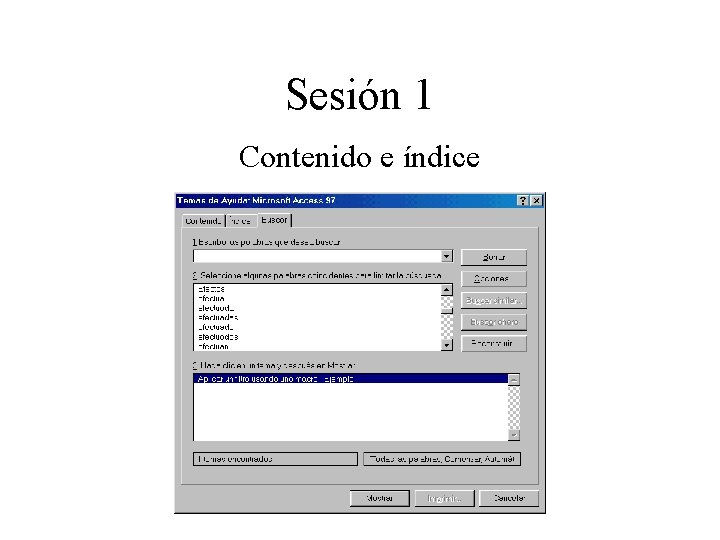 Sesión 1 Contenido e índice 