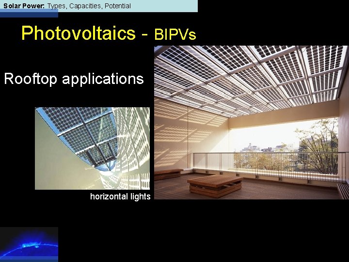 Solar Power: Types, Capacities, Potential Photovoltaics - BIPVs Rooftop applications horizontal lights 