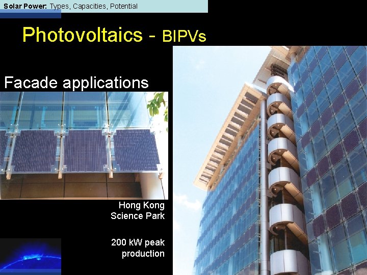 Solar Power: Types, Capacities, Potential Photovoltaics - BIPVs Facade applications Hong Kong Science Park