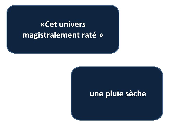  «Cet univers magistralement raté » une pluie sèche 