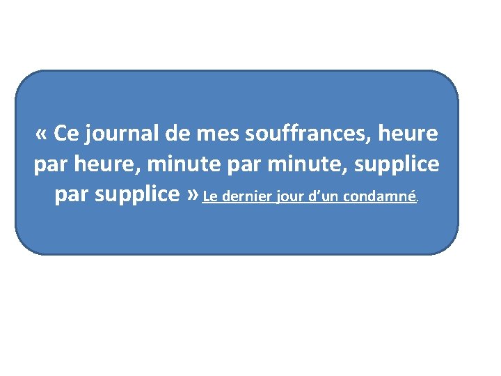 « Ce journal de mes souffrances, heure par heure, minute par minute, supplice « Ce journal de mes souffrances, heure par heure, minute par minute, supplice