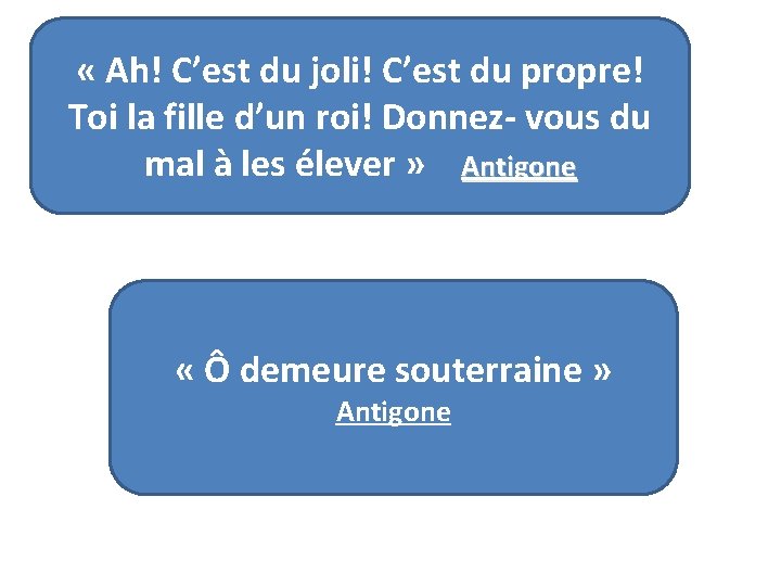  « Ah! C’est du joli! C’est du propre! Toi la fille d’un roi!