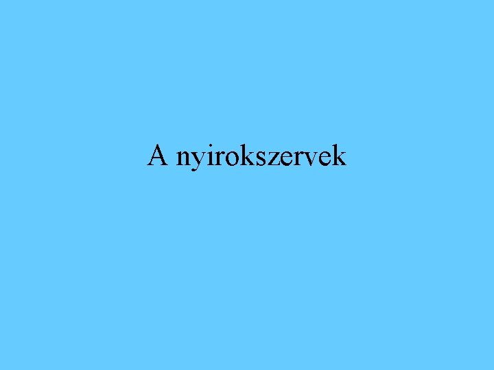 A nyirokszervek 