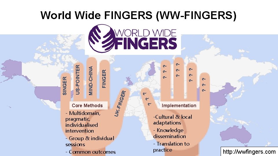 - Multidomain, pragmatic, individualised intervention - Group & individual sessions - Common outcomes ?