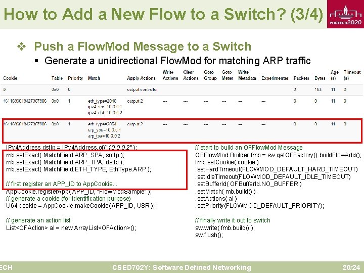 How to Add a New Flow to a Switch? (3/4) v Push a Flow.