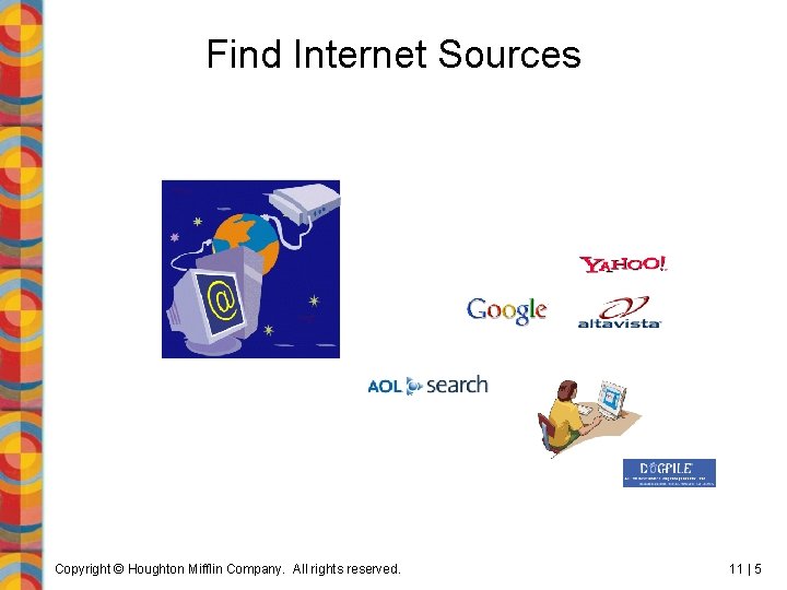 Find Internet Sources Copyright © Houghton Mifflin Company. All rights reserved. 11 | 5